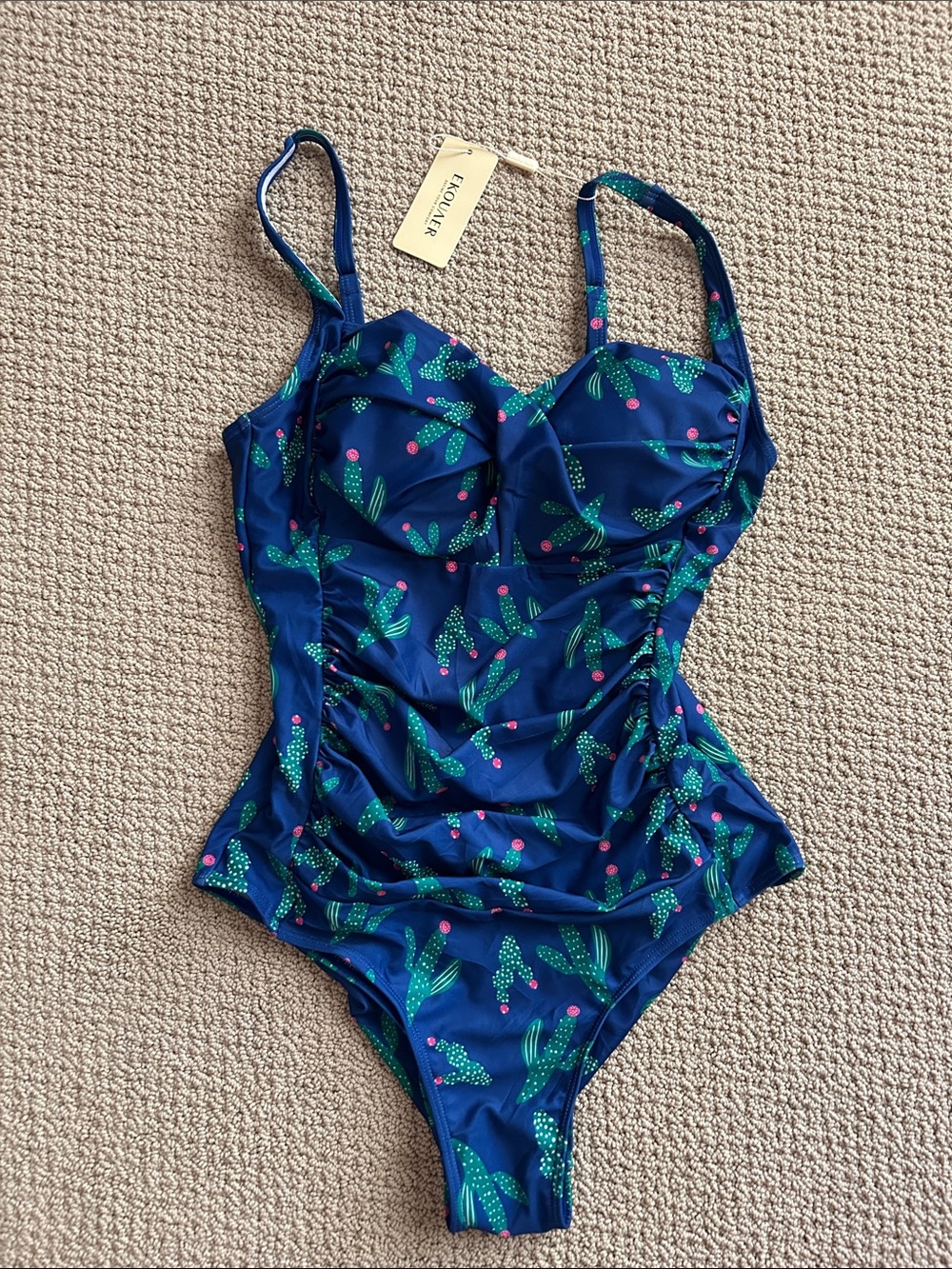 Brand New Blue and Green Cactus PatternBathing Suit